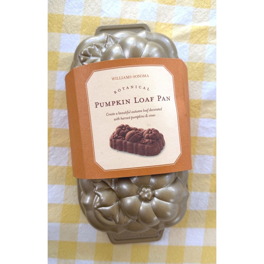 Williams Sonoma Pumpkin Loaf Pan Nordic Ware Gold Fall